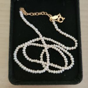 📿Catbird Baby Pearl Collar, 14''-16'', Ethically Sourced Pearls, 14k yellowgold